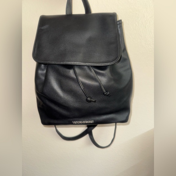 Victoria's Secret black faux leather backpack - Picture 3 of 5
